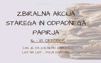 ZBIRALNA AKCIJA ODPADNEGA PAPIRJA